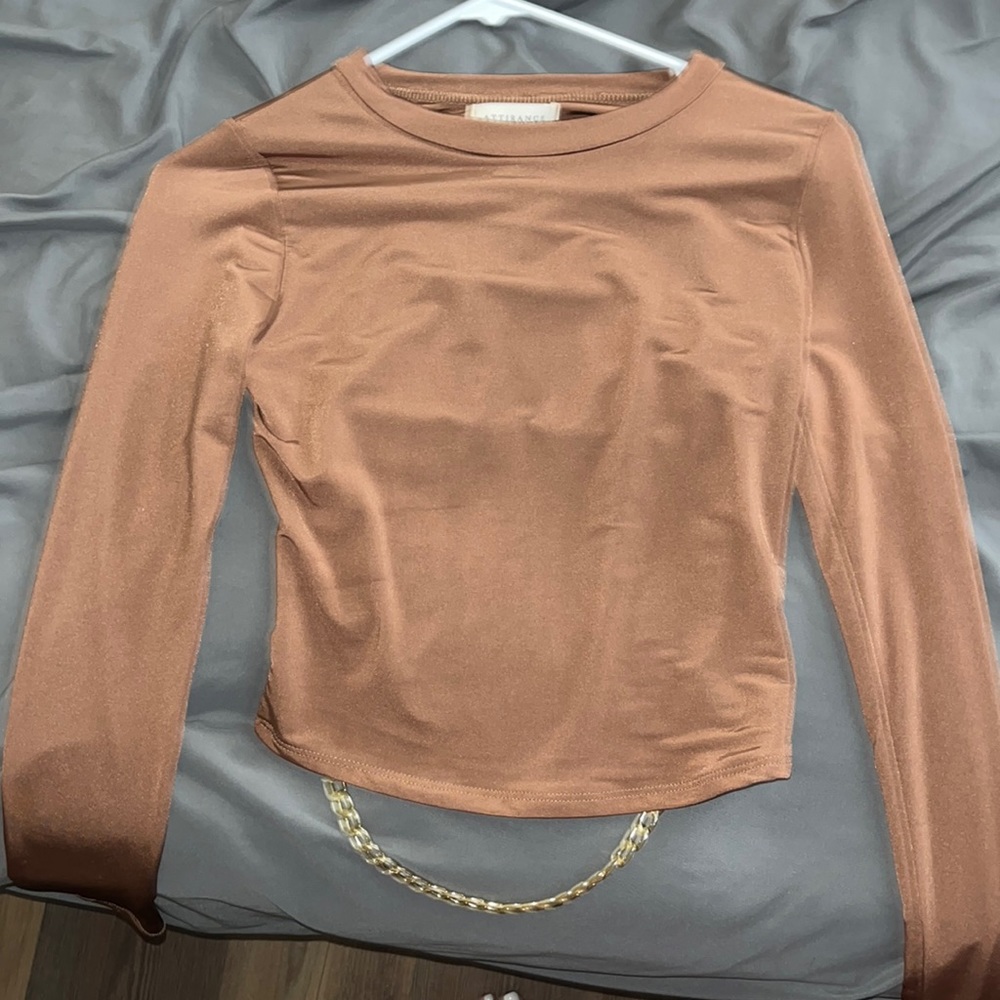 Brown long sleeve with open back